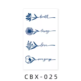   Növényi Alapú Tartós Matrica Tetoválás 60 x 105 mm CBX-025