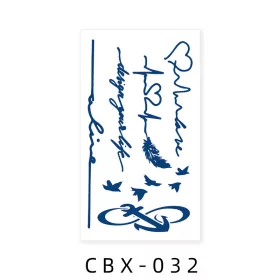   Növényi Alapú Tartós Matrica Tetoválás 60 x 105 mm CBX-032