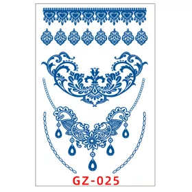   Növényi Alapú Tartós Matrica Tetoválás 110 x 180 mm GZ-025