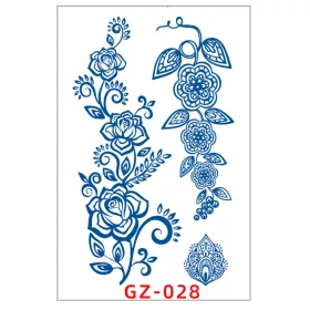   Növényi Alapú Tartós Matrica Tetoválás 110 x 180 mm GZ-028