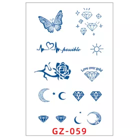   Növényi Alapú Tartós Matrica Tetoválás 110 x 180 mm GZ-059