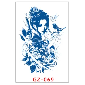   Növényi Alapú Tartós Matrica Tetoválás 110 x 180 mm GZ-069