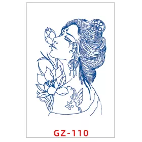   Növényi Alapú Tartós Matrica Tetoválás 110 x 180 mm GZ-110