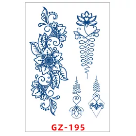   Növényi Alapú Tartós Matrica Tetoválás 110 x 180 mm GZ-195
