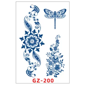   Növényi Alapú Tartós Matrica Tetoválás 110 x 180 mm GZ-200