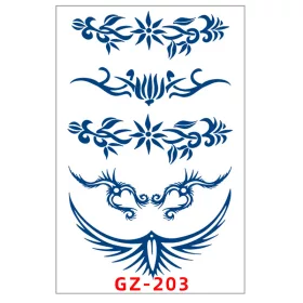   Növényi Alapú Tartós Matrica Tetoválás 110 x 180 mm GZ-203
