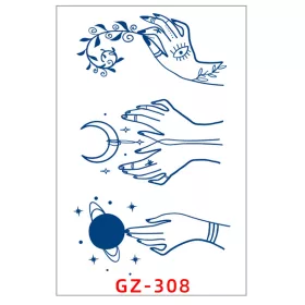   Növényi Alapú Tartós Matrica Tetoválás 110 x 180 mm GZ-308