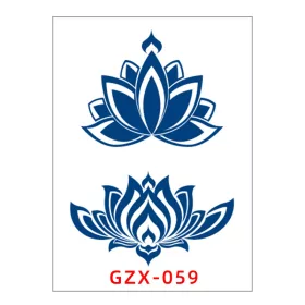   Növényi Alapú Tartós Matrica Tetoválás 80 x 110 mm GZX-059
