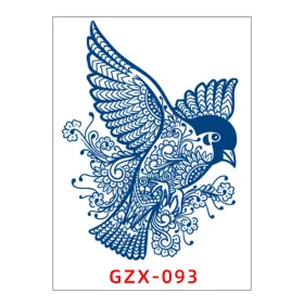   Növényi Alapú Tartós Matrica Tetoválás 80 x 110 mm GZX-093