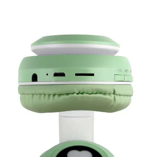 Macskafül, Színes ragyogás, Bluetooth 5.0 fülhallgató mikrofonnal, Sárga