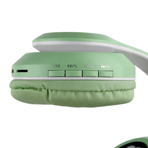 Macskafül, Színes ragyogás, Bluetooth 5.0 fülhallgató mikrofonnal, Sárga