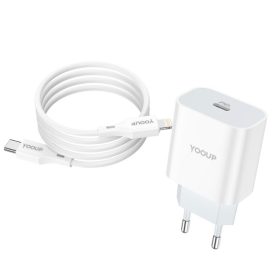   Earldom G02 PD20W hálózati töltő 1 m -es USB-C - iPhone kábellel fehér