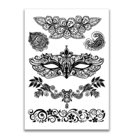   Vízálló ideiglenes Tetováló Matricák 148 x 210 mm YHB-29
